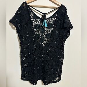 Xhilaration Vintage Lace Floral Swim Cover